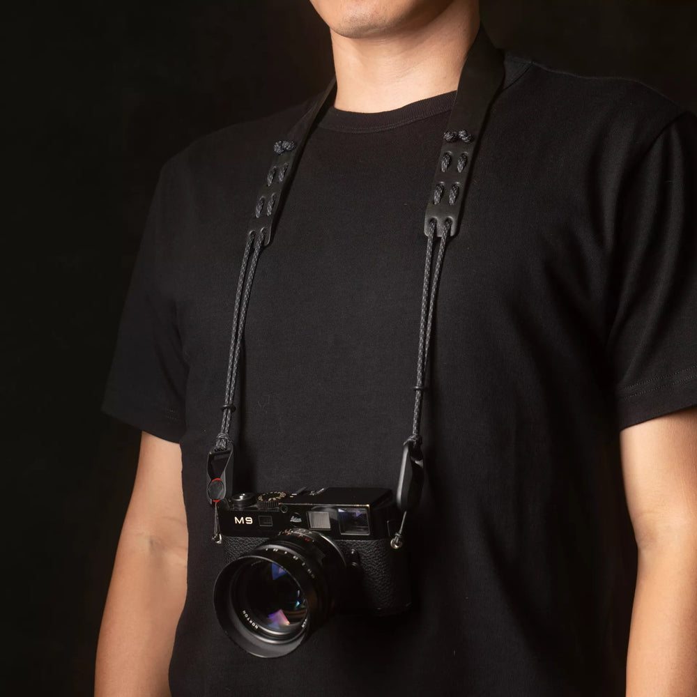Parachord X Leather Camera Neck Strap / 015 Black Iron Wotancraft
