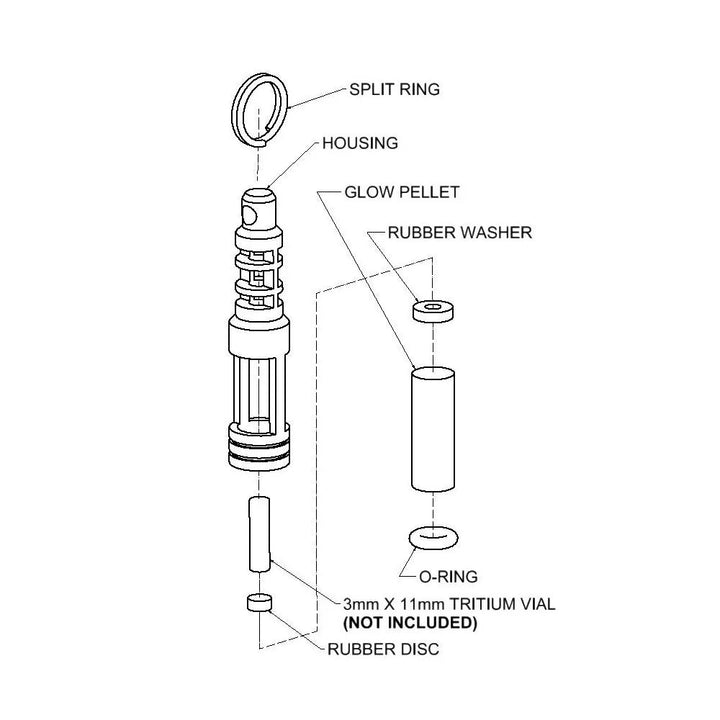 TEC-SCR 雙發光體 氚燈 / 不鏽鋼匙扣