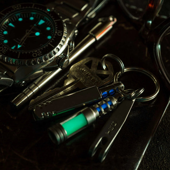 TEC-SCR 雙發光體 氚燈 / 不鏽鋼匙扣