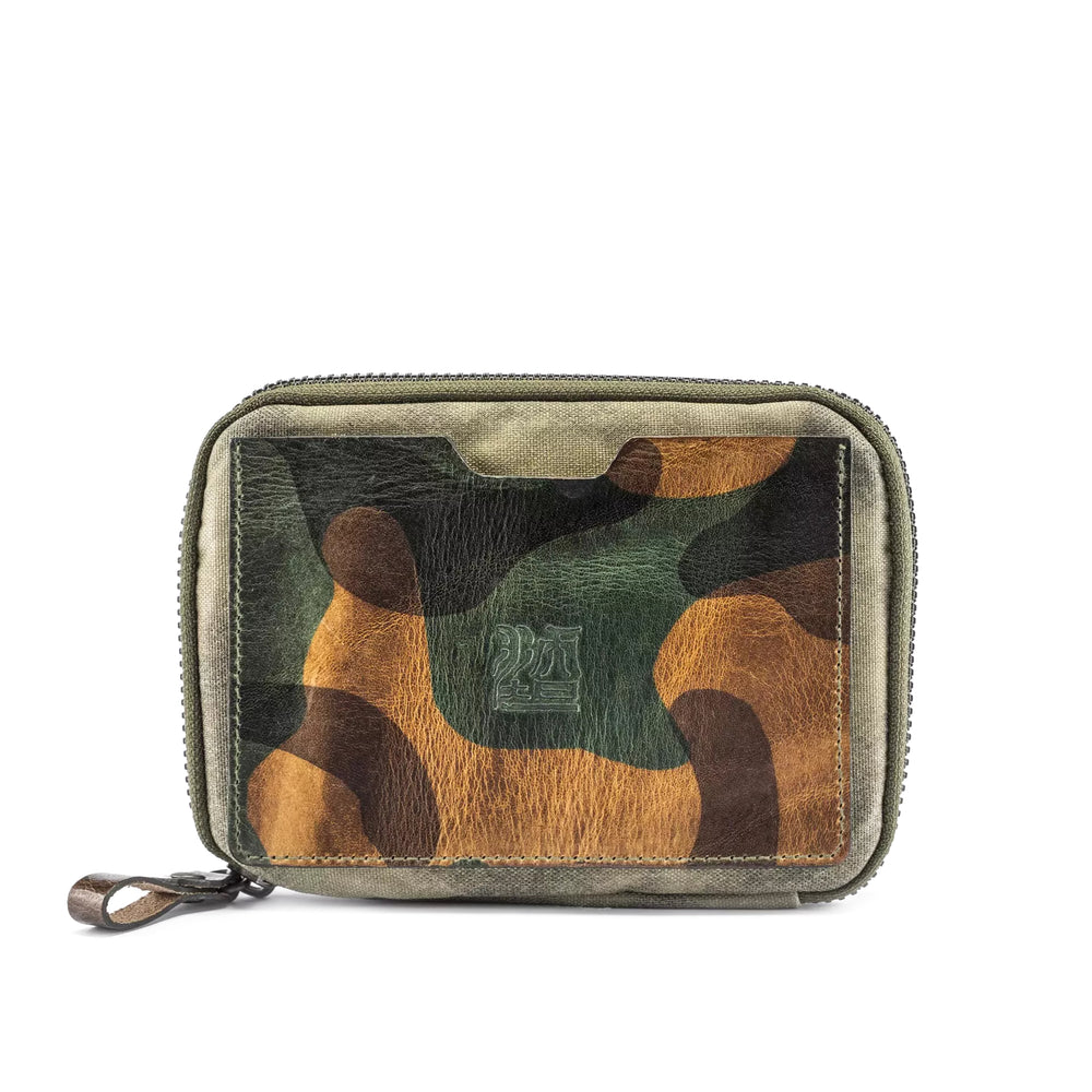 Nylon + Leather Passport Pouch / Travel Folio Wotancraft