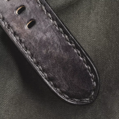 "Camouflage" Hand-dyed Cowhide Leather Strap, Stone Grey | Apple Watch