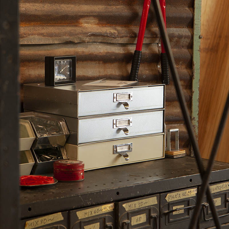 STACKABLE DRAWER HORIZONTAL GALVANIZED DULTON