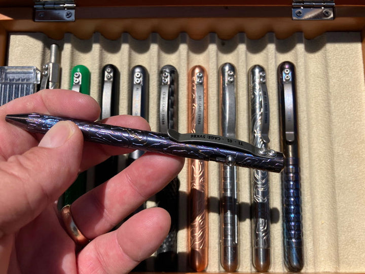 Timascus Bolt Action Pen - MaxMadCo Design - Spiral - Plasma Finish Countycomm