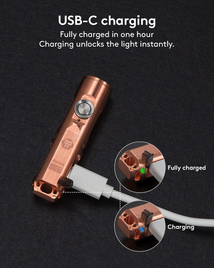 Aurora A9 Pro (G4) EDC Copper Keychain Flashlight RovyVon