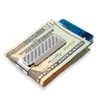 M-Clip - Stainless With White Carbon Fiber Money Clip