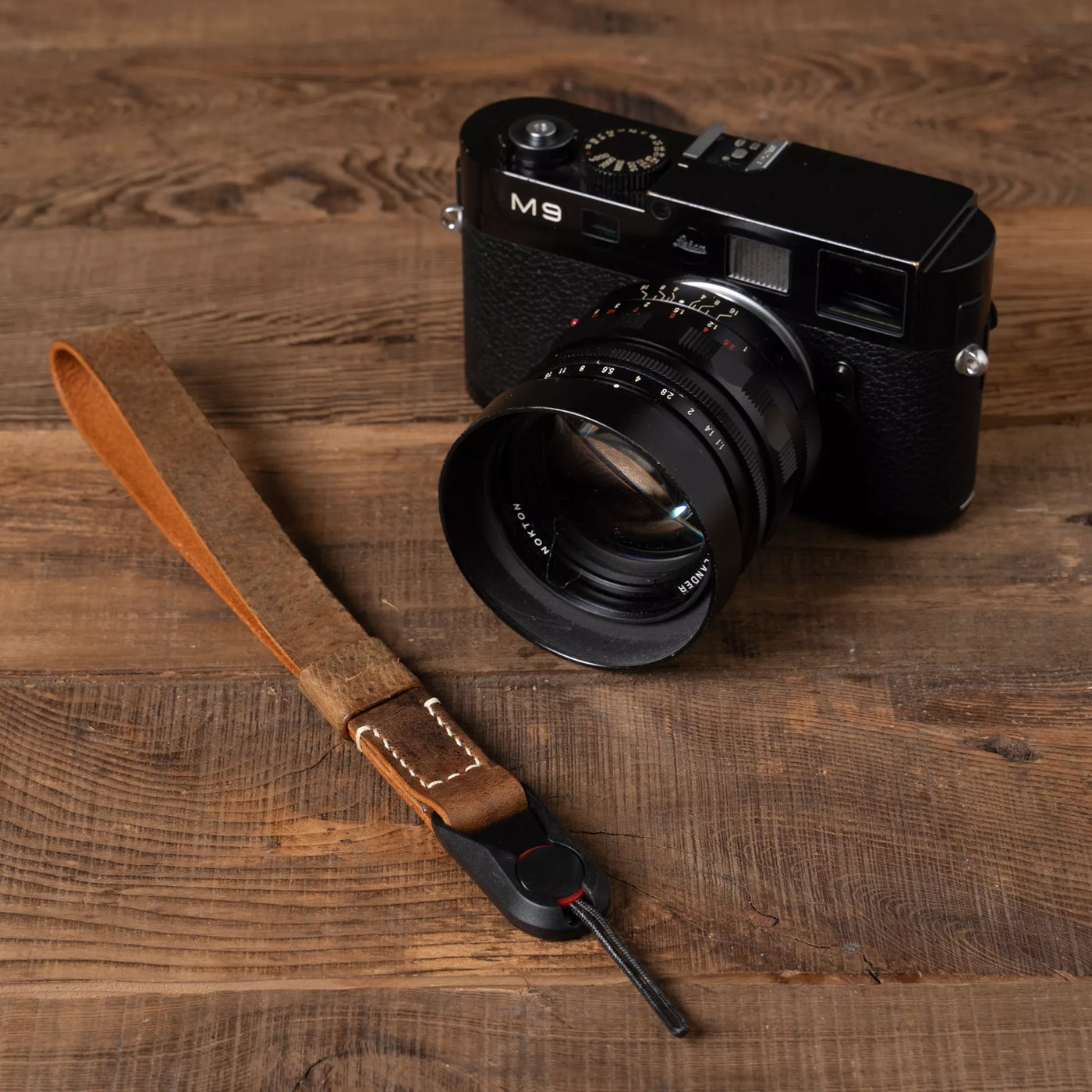 Wotancraft- Full Leather Camera Wrist Strap (Peak Design Anchor Link)