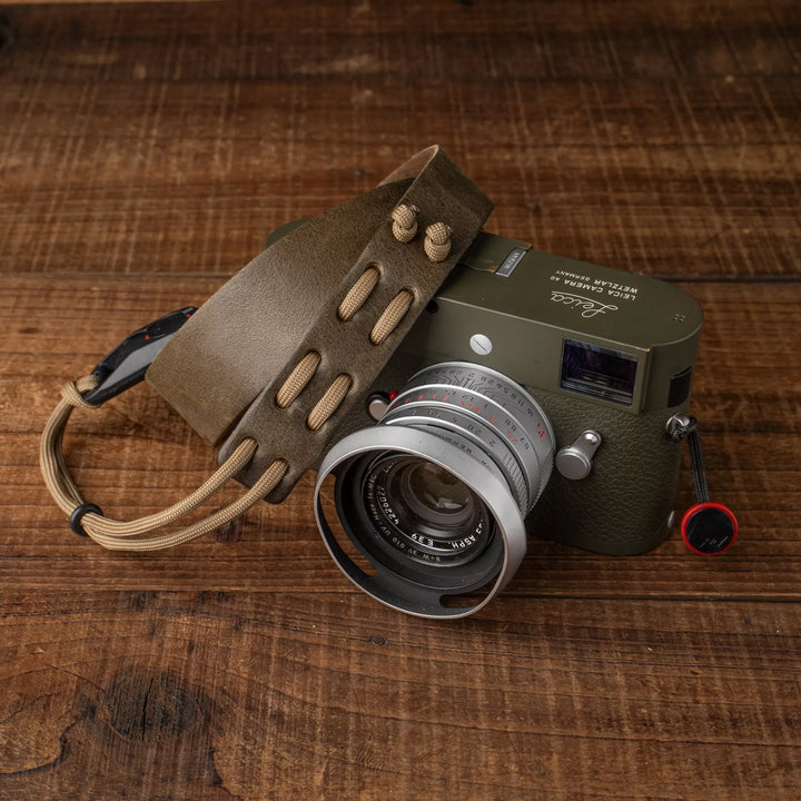 Parachord X Leather Camera Neck Strap / 007 Olive Khaki Wotancraft