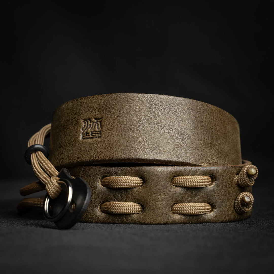 Parachord X Leather Camera Neck Strap / 007 Olive Khaki Wotancraft
