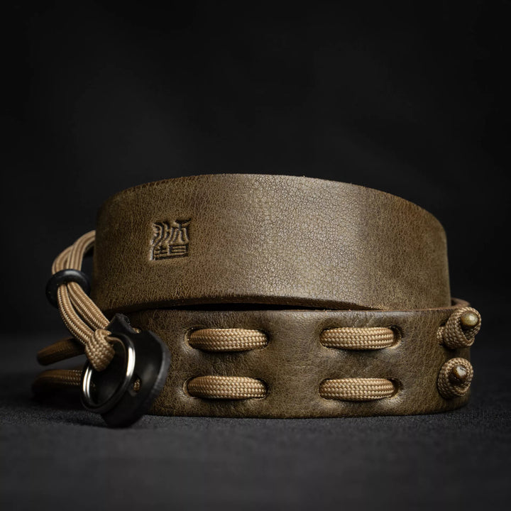 Parachord X Leather Camera Neck Strap / 007 Olive Khaki Wotancraft