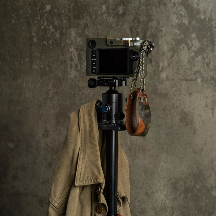 Parachord X Leather Camera Wrist Strap / 010 Woodland Camo Wotancraft