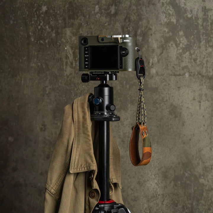 Parachord X Leather Camera Wrist Strap / 010 Woodland Camo Wotancraft
