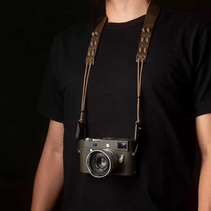 Parachord X Leather Camera Neck Strap / 007 Olive Khaki Wotancraft