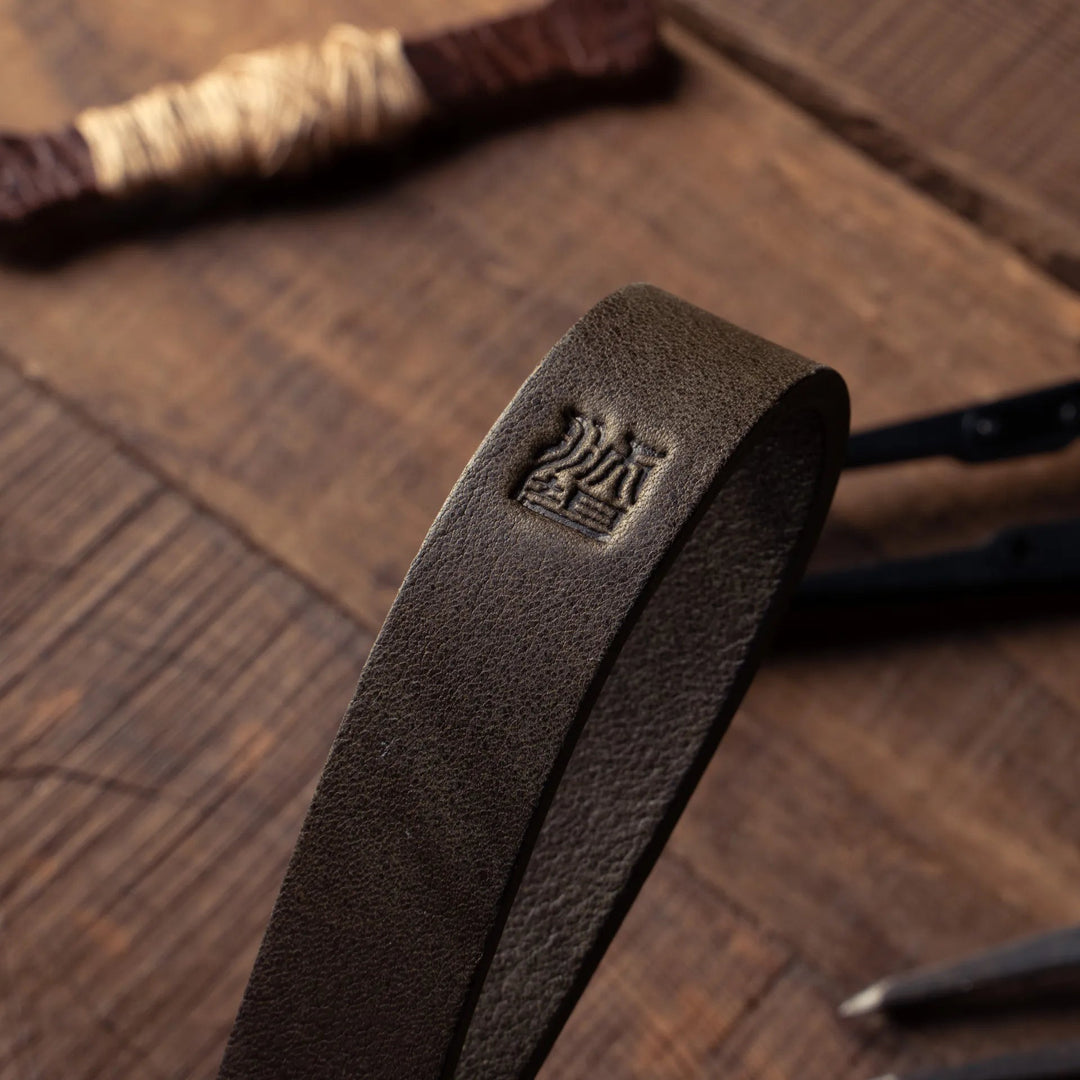 Premium Handcrafted Double-Sided Leather Wrist Strap 001 Wotancraft