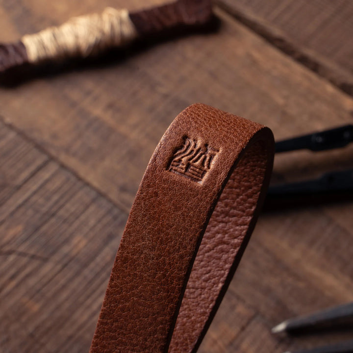 Premium Handcrafted Double-Sided Leather Wrist Strap 006 Wotancraft