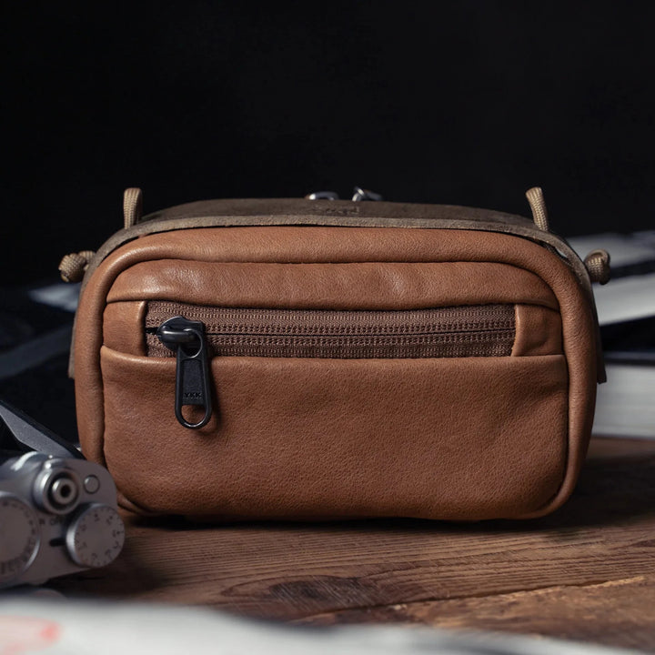 Full Leather Portable Camera Pouch ML Wotancraft