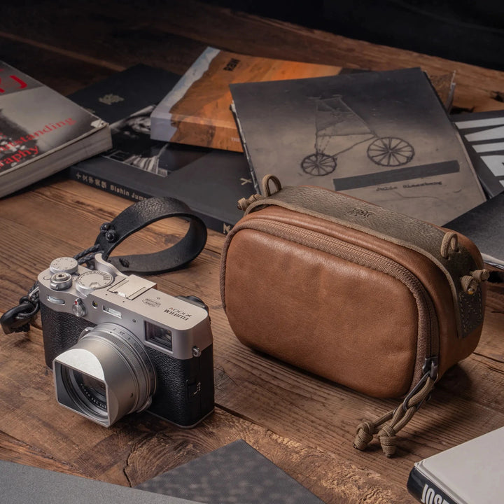 Full Leather Portable Camera Pouch M Wotancraft