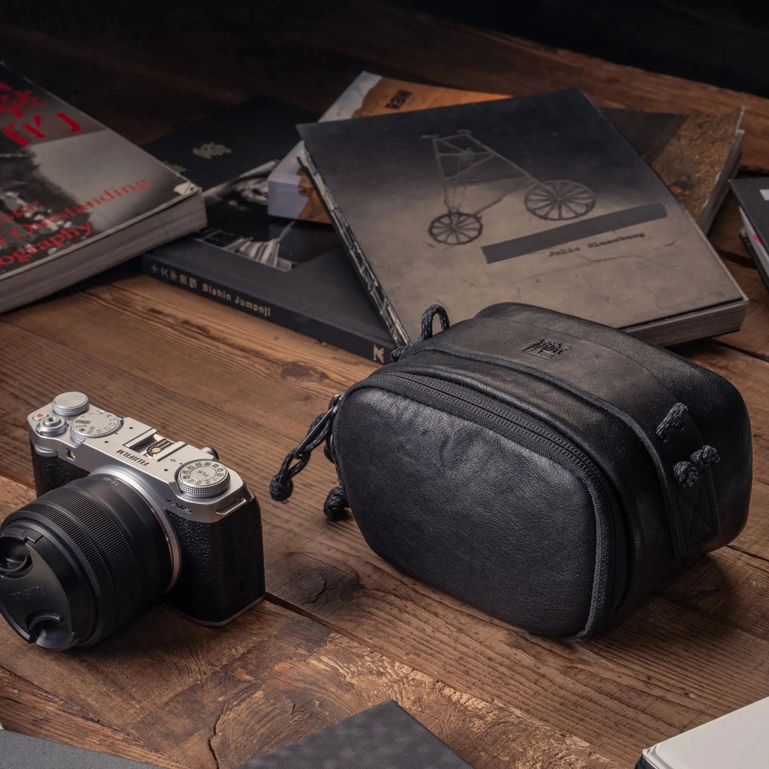 Full Leather Portable Camera Pouch ML Wotancraft