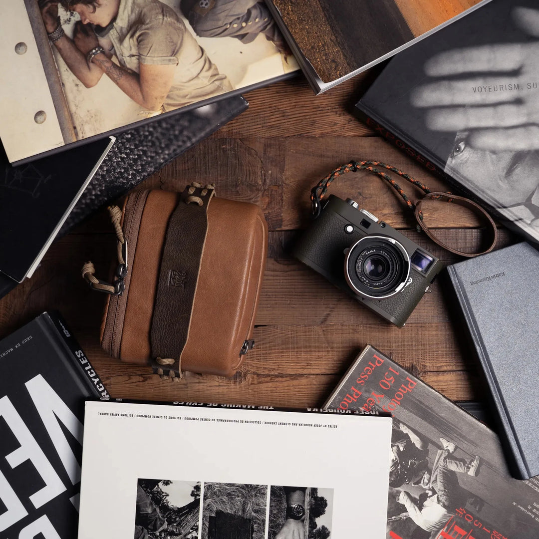 Full Leather Portable Camera Pouch L FEVERGUY