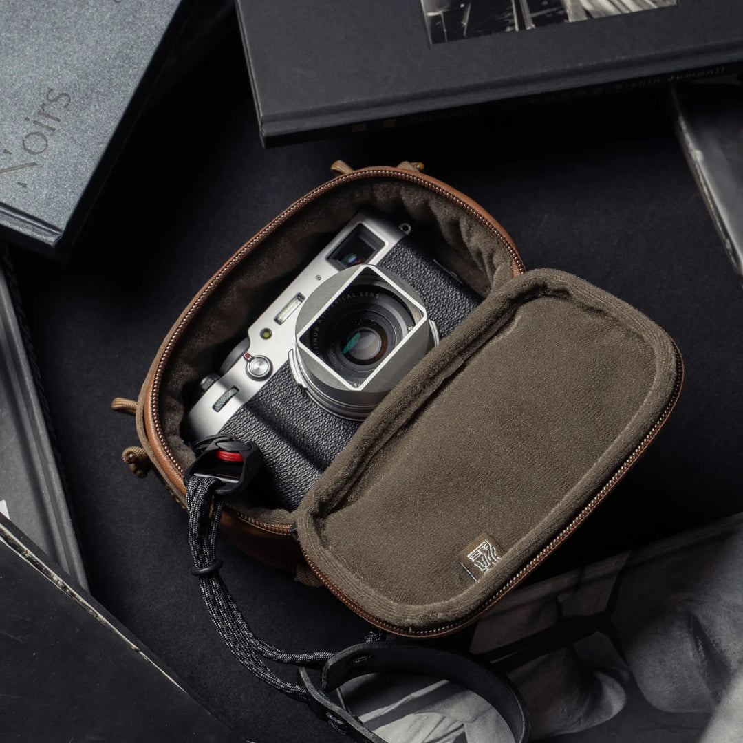 Full Leather Portable Camera Pouch M Wotancraft