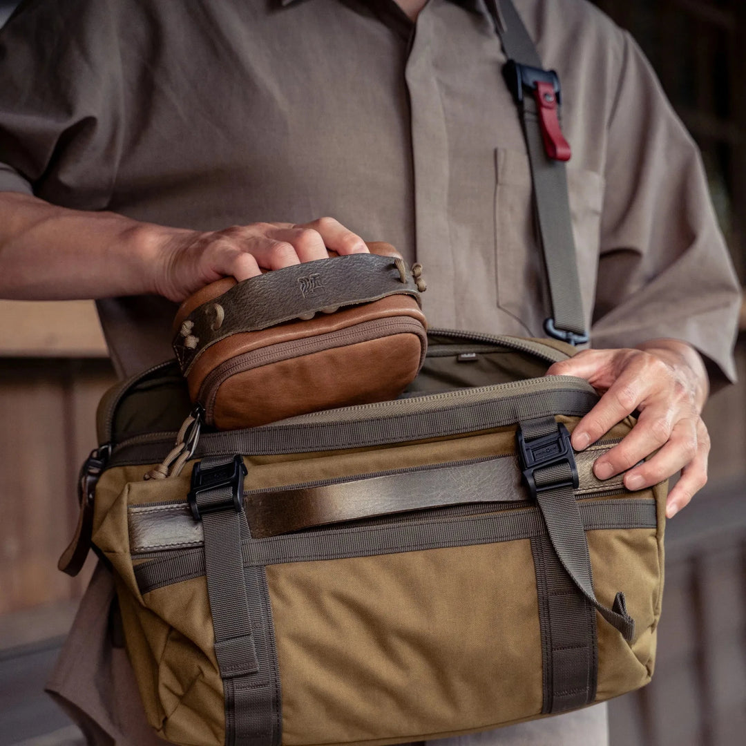 Full Leather Portable Camera Pouch ML Wotancraft