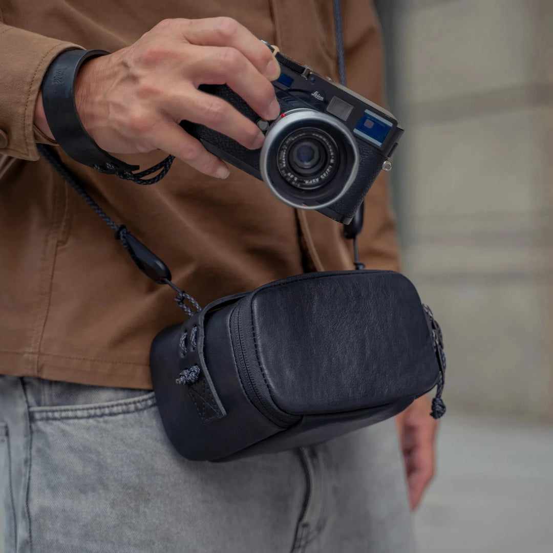 Full Leather Portable Camera Pouch L FEVERGUY