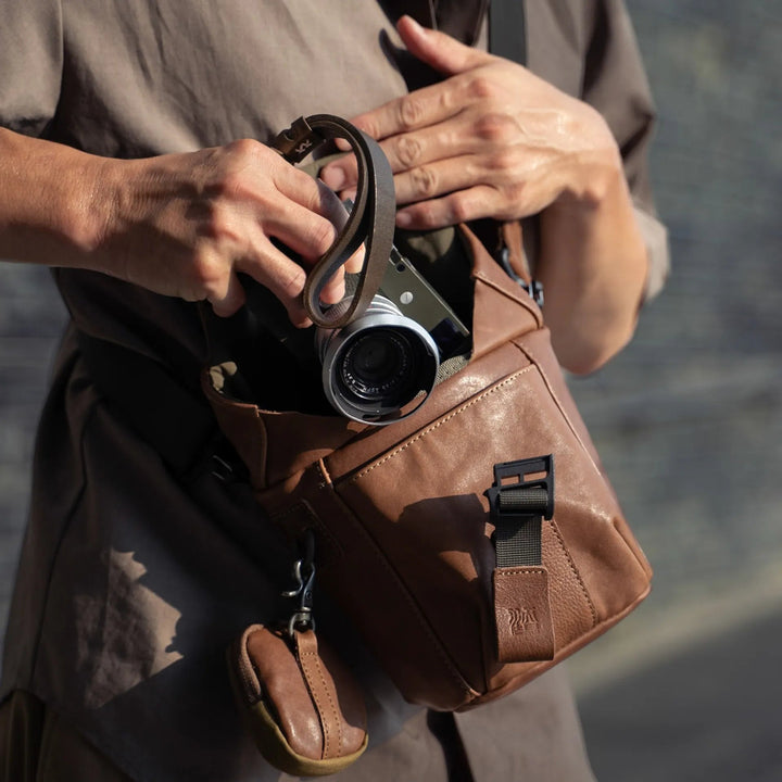 Leather Pilot Travel Camera Bag | 2L Upgraded Wotancraft