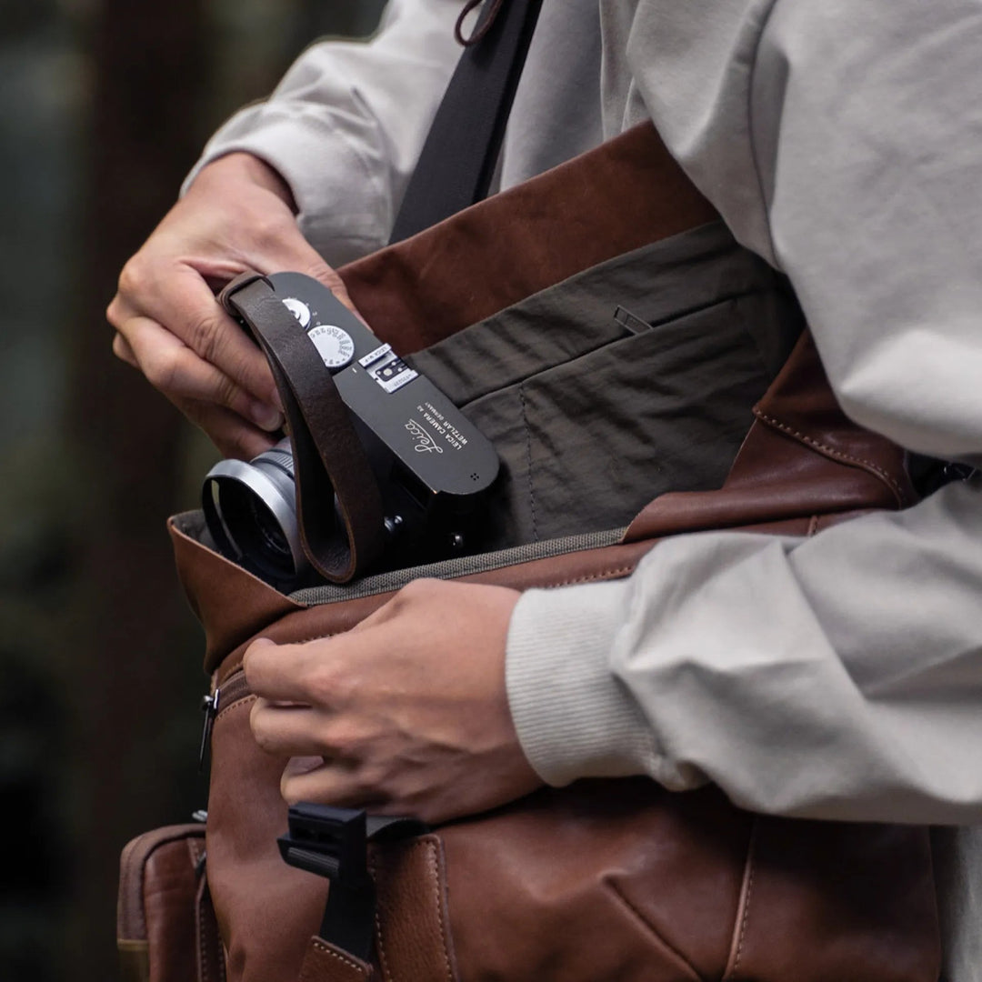 Pilot Leather Travel Camera Bag 7L | Upgraded Wotancraft