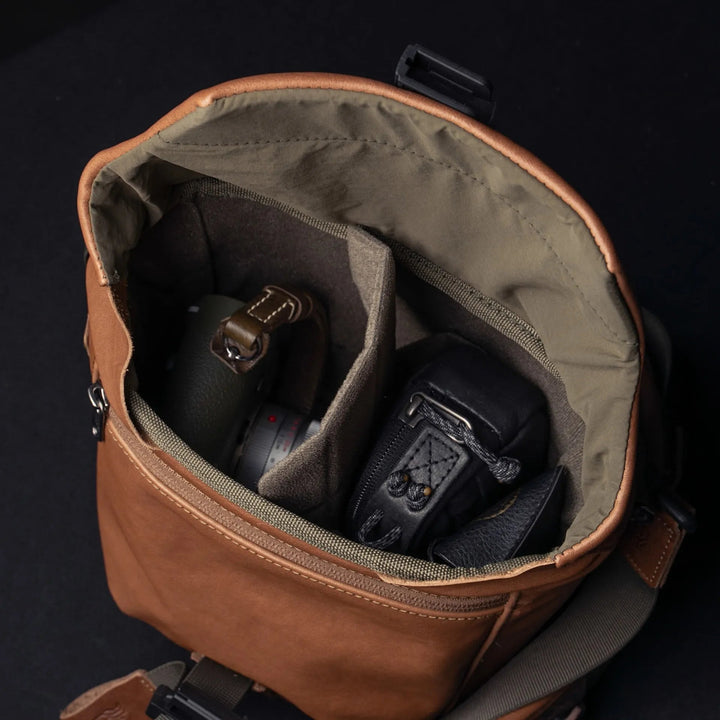 Leather Pilot Travel Camera Bag | 3.5L Upgraded Wotancraft