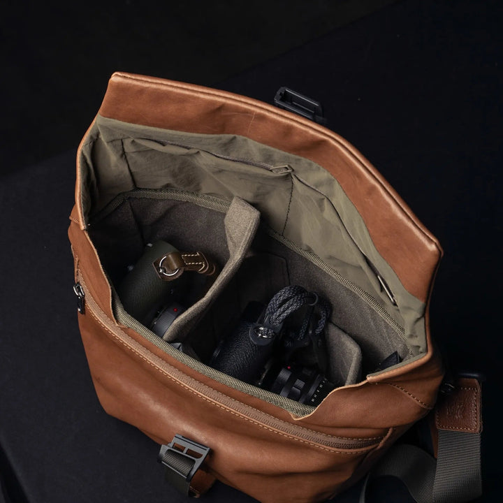 Pilot Leather Travel Camera Bag 7L | Upgraded Wotancraft