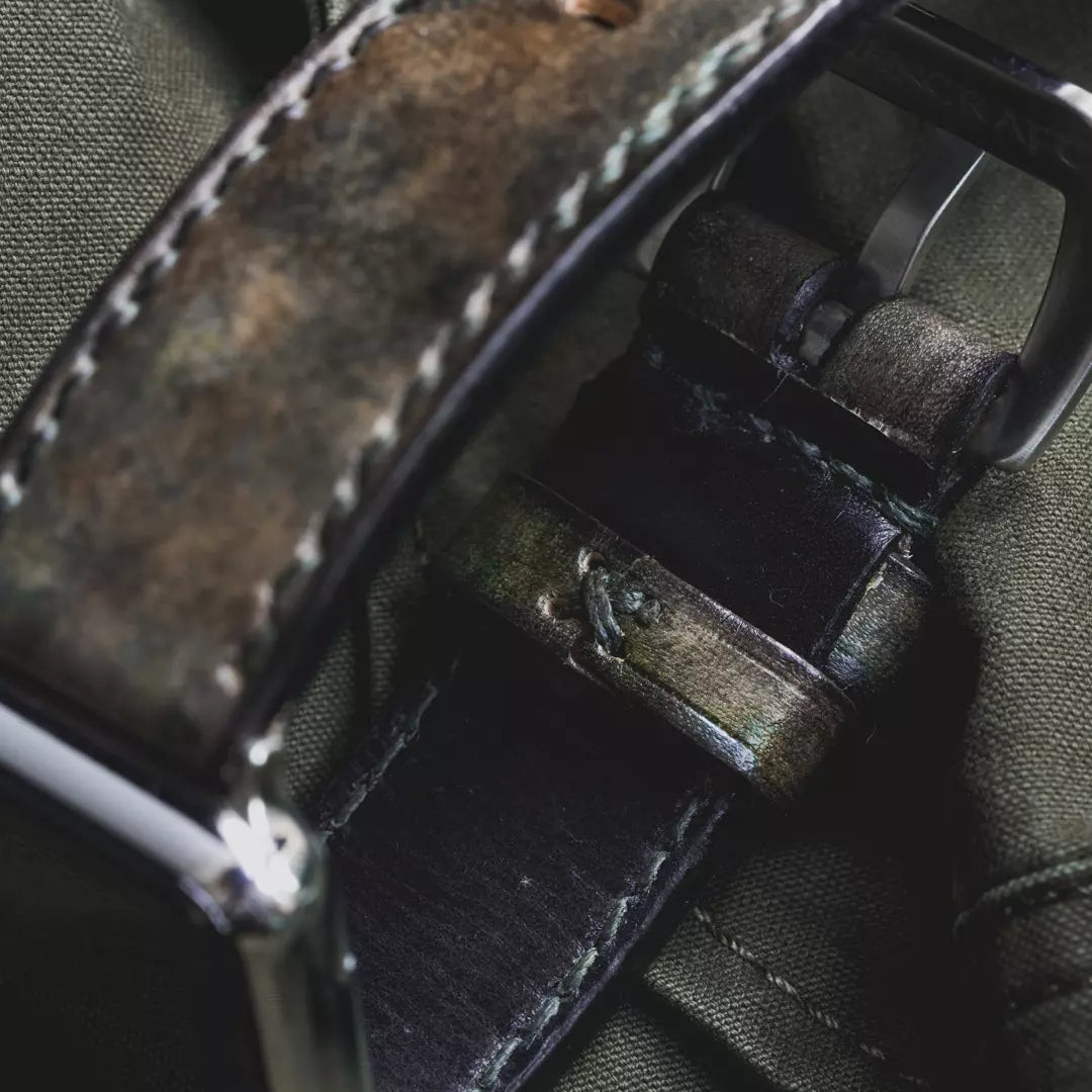 "Camoflage" Hand-dyed Cowhide leather strap Woodland Camo (For Apple Watch) Wotancraft