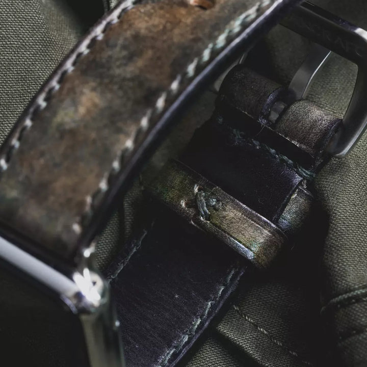 "Camoflage" Hand-dyed Cowhide leather strap Woodland Camo (For Apple Watch) Wotancraft