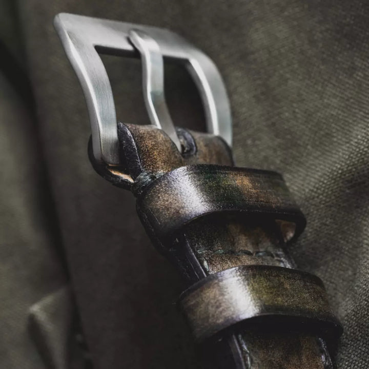 "Camoflage" Hand-dyed Cowhide leather strap Woodland Camo (For Apple Watch) Wotancraft