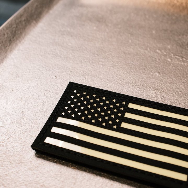 Laser Cut US Flag 3x2" Patch - UGM Glow Countycomm