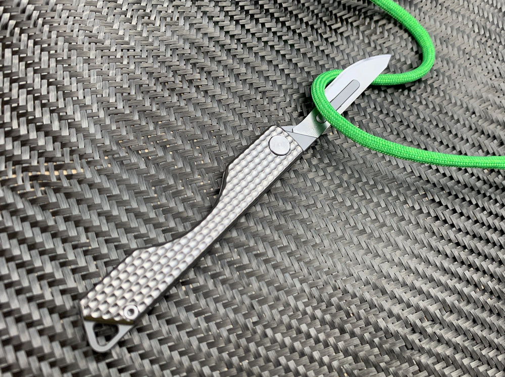 Folding Titanium Craft Scalpel Knife + Case + Spare Blades! Countycomm