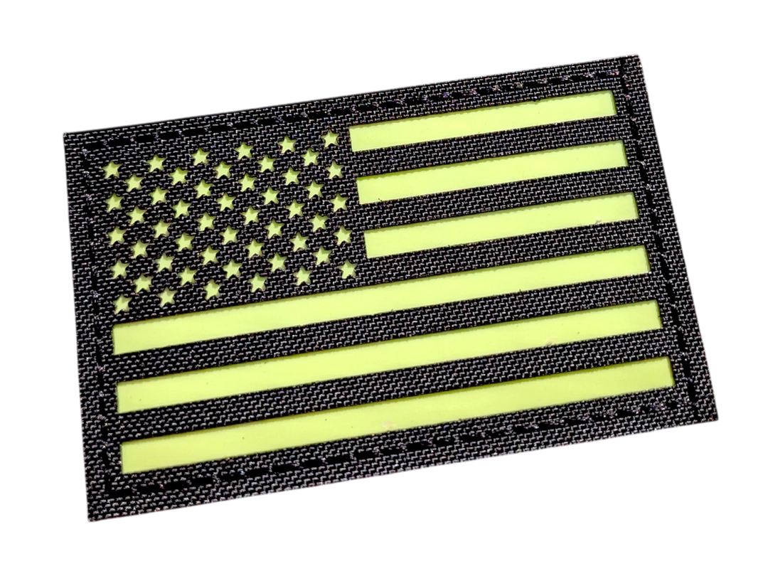 Laser Cut US Flag 3x2" Patch - UGM Glow Countycomm