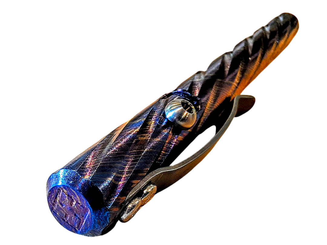 Timascus Bolt Action Pen - MaxMadCo Design - Spiral - Plasma Finish Countycomm