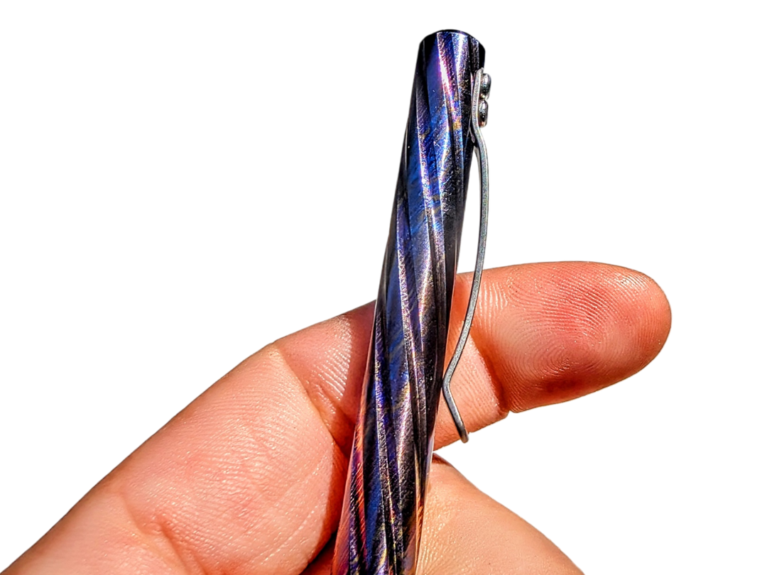 Timascus Bolt Action Pen - MaxMadCo Design - Spiral - Plasma Finish Countycomm