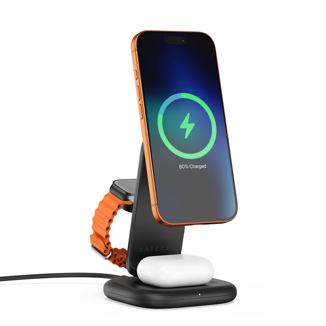 3-in-1 Foldable Wireless Charging Stand with Qi2 25W Satechi