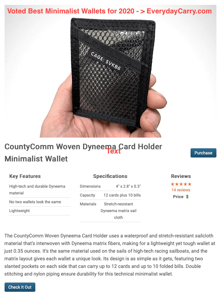Woven Dyneema® Matrix Card Holder Countycomm