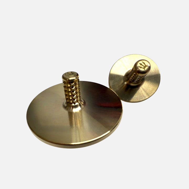 MEGA Tip Top - Tungsten / Brass - Spinning Top + Delrin Stand by Maratac® Countycomm