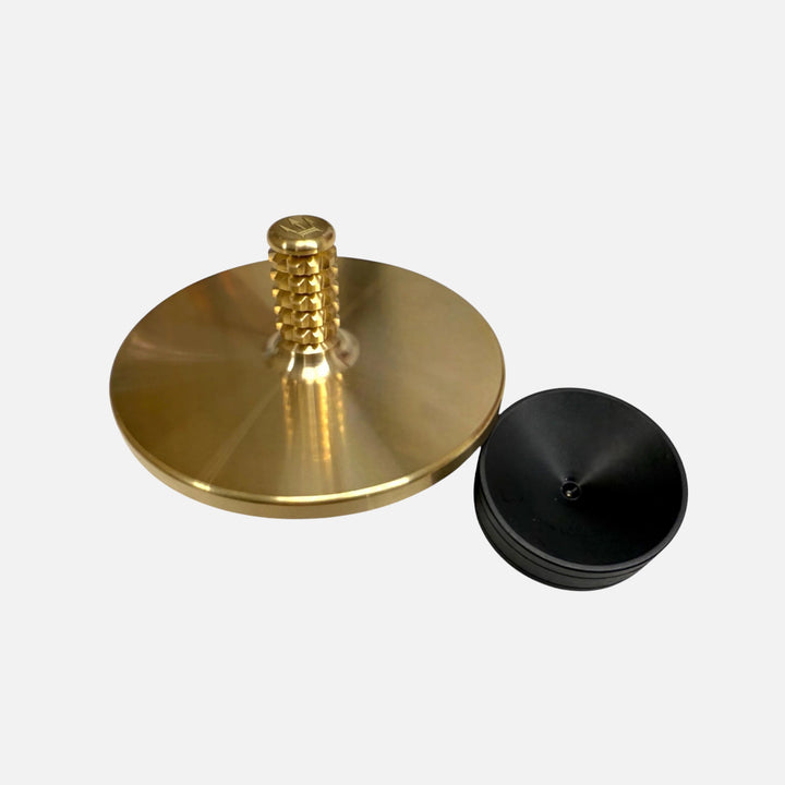 MEGA Tip Top - Tungsten / Brass - Spinning Top + Delrin Stand by Maratac® Countycomm