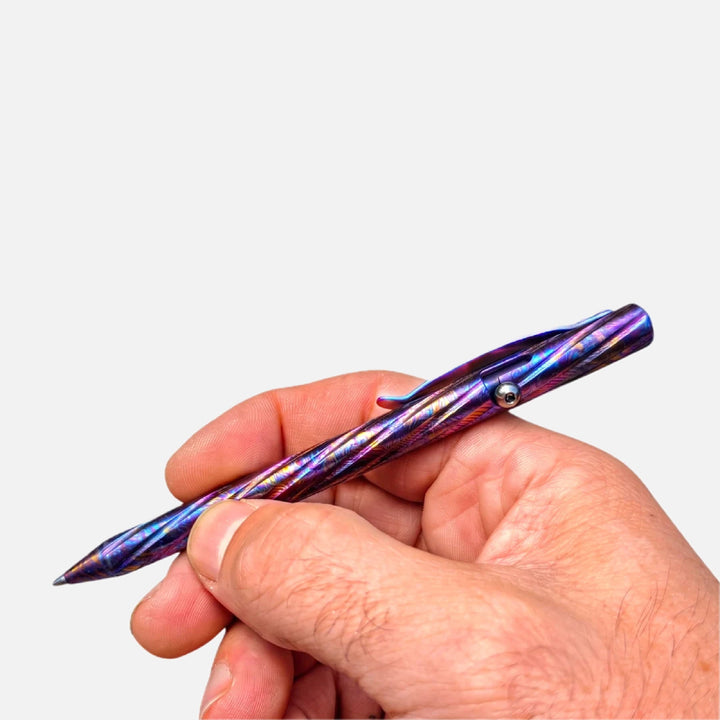 Timascus Bolt Action Pen - MaxMadCo Design - Spiral - Plasma Finish Countycomm