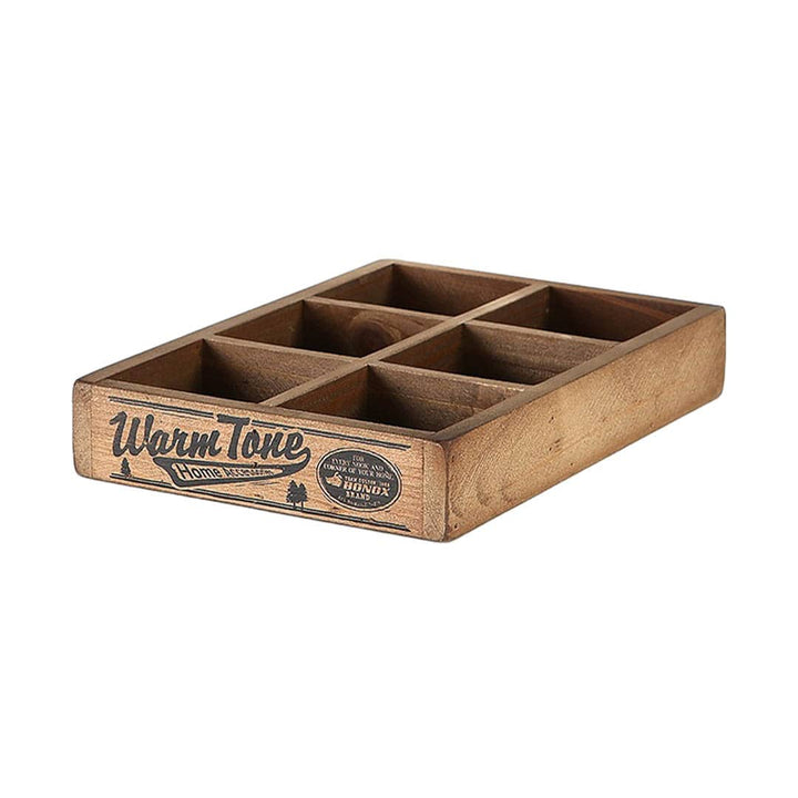 6 PARTITION WOODEN BOX DULTON