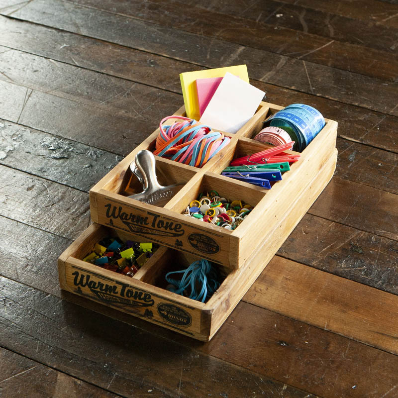 6 PARTITION WOODEN BOX DULTON
