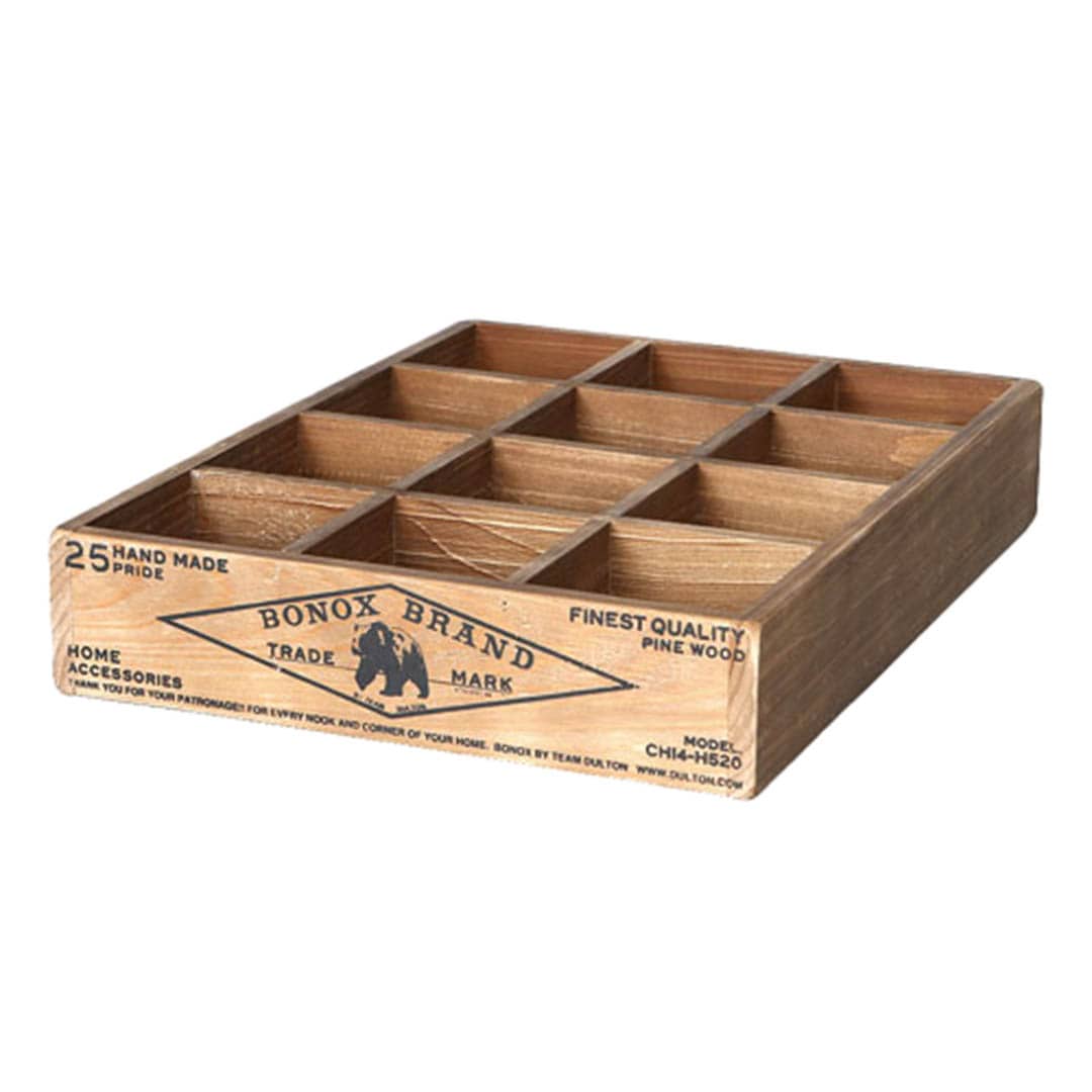 12 PARTITION WOODEN BOX H65 DULTON
