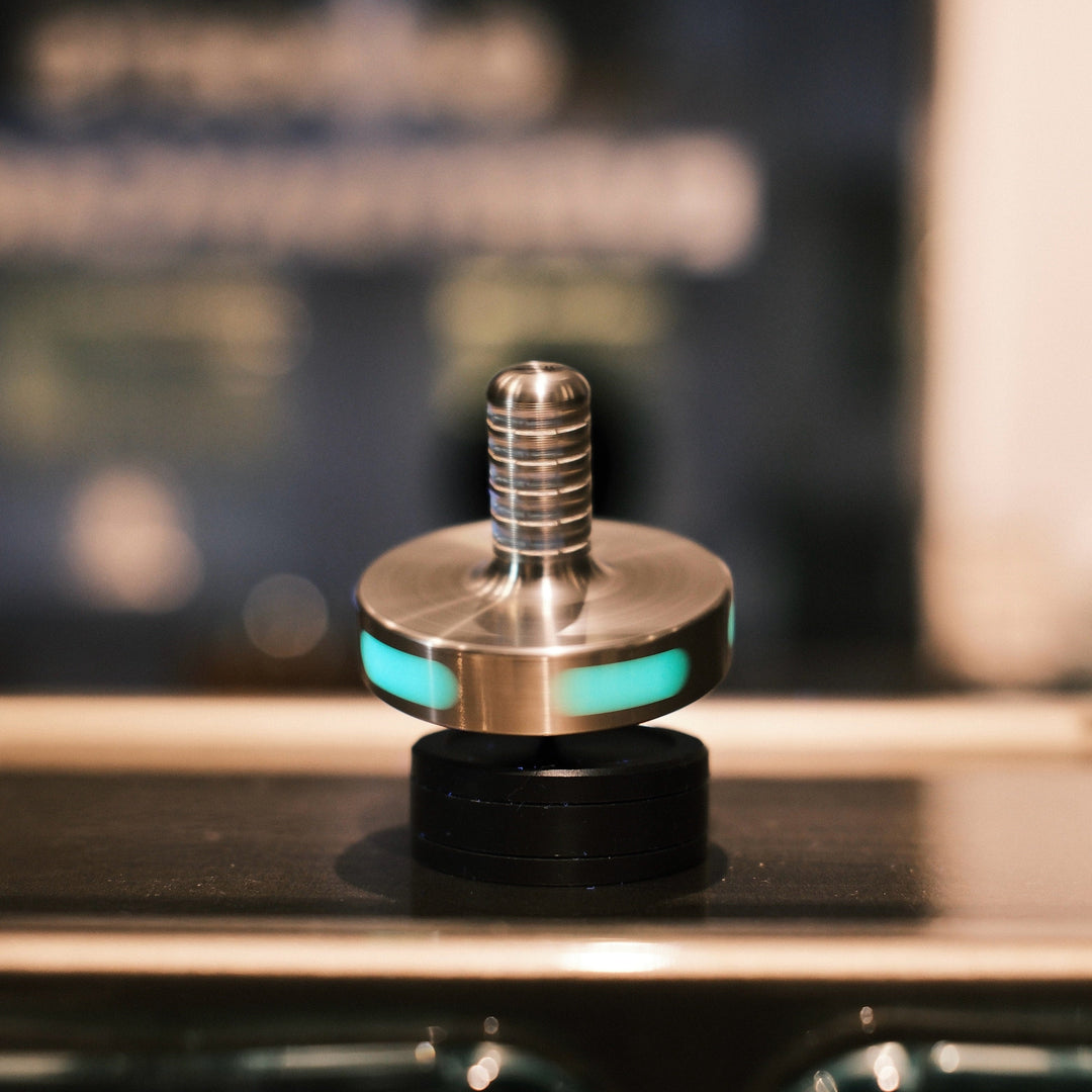 Tip Top Extreme - Tungsten / Titanium / UGM Glow - Spinning Top + Delrin Stand by Maratac® Countycomm