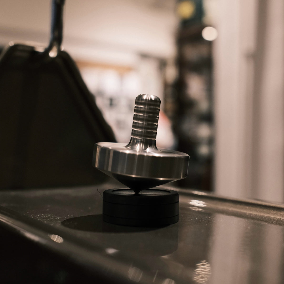 Tip Top Extreme - Tungsten / Titanium / UGM Glow - Spinning Top + Delrin Stand by Maratac® Countycomm