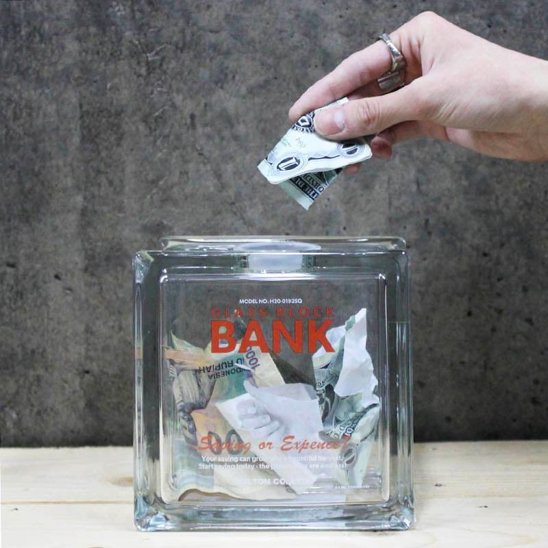 Glass Block Bank Square DULTON