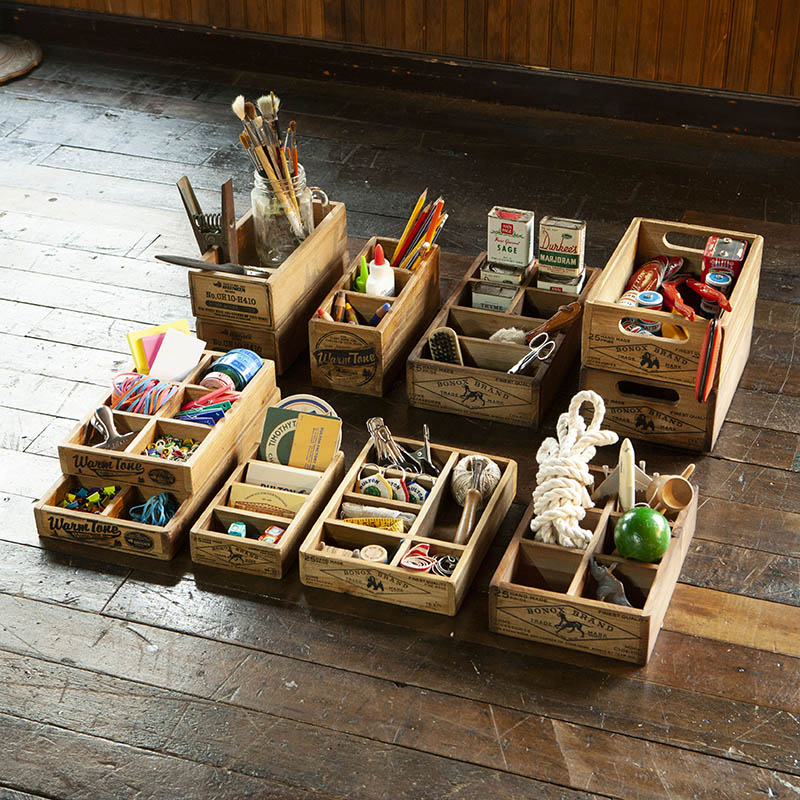6 PARTITION WOODEN BOX DULTON