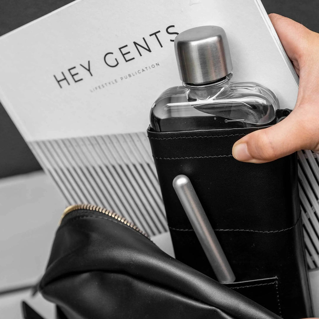 Memobottle - Slim Leather Sleeve | Black - FEVERGUY